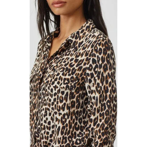 Equipment ~ Silk Slim Signature Long Sleeve Button Up Shirt Blouse - Picture 2 of 7